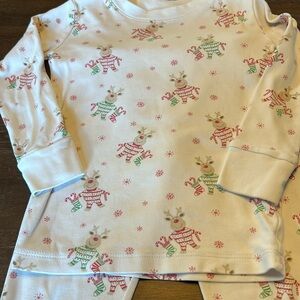Kissy Kissy Pima Cotton Christmas Reindeer 2-Piece Pajama set